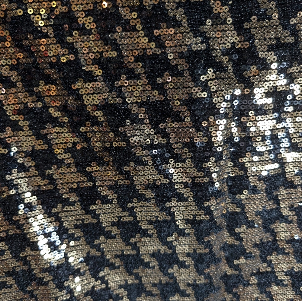 Bagatelle Collection Black and Gold Houndstooth  Sequin Mini Skirt  XL NWT - Picture 5 of 9